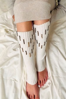 Women's Vertical Stud Design Leg Warmers style 4