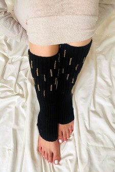 Women's Vertical Stud Design Leg Warmers style 5