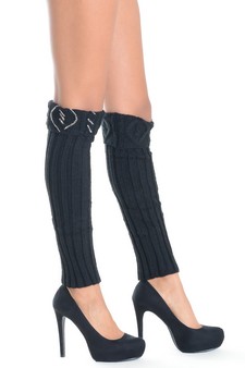 Lady's Trinity w/ Rhinestones and Raised Pattern Fashion Designed Leg Warmer style 2