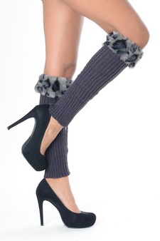 Lady's Safari Furry Faux Cuff Fashion Designed Leg Warmer style 3