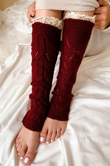 Women's Pointelle Knit Leg Warmer style 3