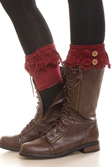 Embroidered Lace Boot Cuff style 2