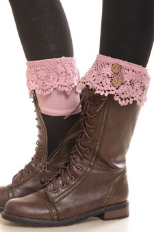 Embroidered Lace Boot Cuff style 4