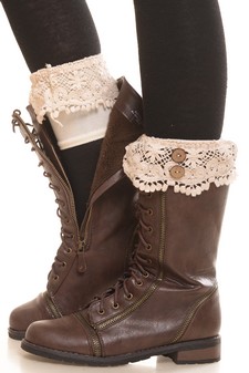 Embroidered Lace Boot Cuff style 7