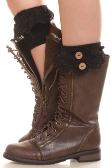 Embroidered Lace Boot Cuff style 8