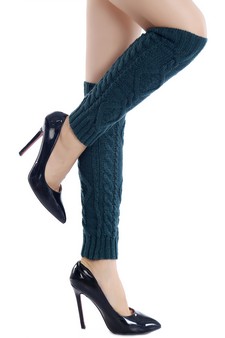 Lady's Emerald Fashion Designed Leg Warmer style 2