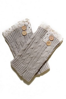 (Mix) Short Boot Covers with Crochet Lace and buttons style 7