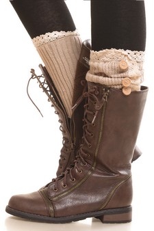 Leg Warmers-Low cut Leg cuff with crochet lace style 5