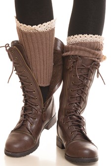 Leg Warmers-Low cut Leg cuff with crochet lace style 8