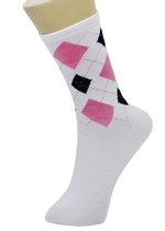 12 PAIRS HARLEQUIN ARGYLE CREW CUT SOCKS WOMENS YELETE 323AG001 NWT 