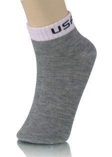 USA CONTRAST BANDING ANKLE CUT SOCKS style 2