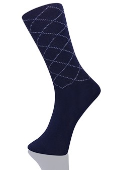 Men's Arglye Square Dots Cotton Blended Dress Socks style 2