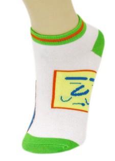 FACES IN SQUARES LOW CUT SPANDEX SOCKS style 6