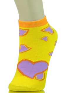 TWO TONED HEARTS LOW CUT SOCKS style 2