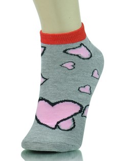 TWO TONED HEARTS LOW CUT SOCKS style 3