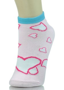 TWO TONED HEARTS LOW CUT SOCKS style 4