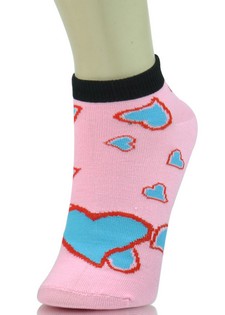 TWO TONED HEARTS LOW CUT SOCKS style 5