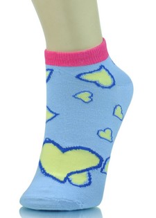 TWO TONED HEARTS LOW CUT SOCKS style 6