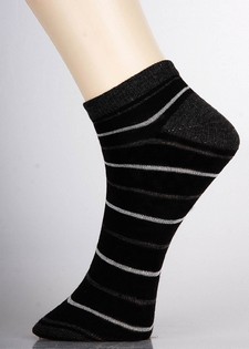 3 Pair Pack Classic Thin Stripes Low Cut Design Spandex Socks style 2