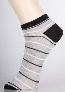 3 Pair Pack Classic Thin Stripes Low Cut Design Spandex Socks style 3