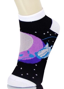 SPACE SHIP IN OUTER SPACE LOW CUT SOCKS style 3