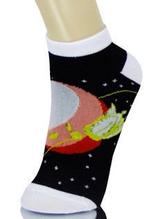 SPACE SHIP IN OUTER SPACE LOW CUT SOCKS style 5