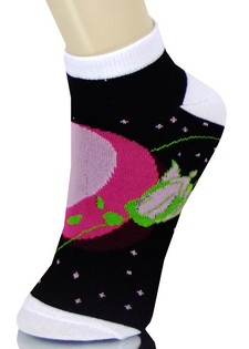SPACE SHIP IN OUTER SPACE LOW CUT SOCKS style 6