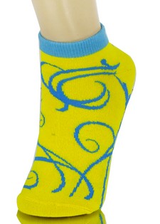 CALLIGRAPHY CURLY Q'S LOW CUT SOCKS style 2