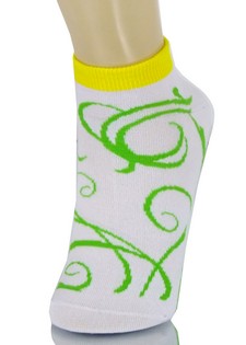 CALLIGRAPHY CURLY Q'S LOW CUT SOCKS style 5