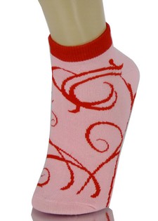 CALLIGRAPHY CURLY Q'S LOW CUT SOCKS style 6