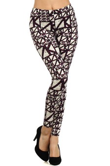 Lady's STELLA ELYSE Purple Scaffold Printed Legging style 2