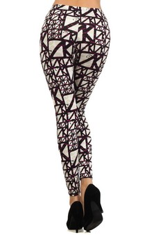 Lady's STELLA ELYSE Purple Scaffold Printed Legging style 3