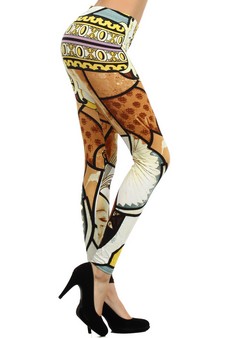 Lady's STELLA ELYSE Renaissance Pop Art Printed Legging style 3