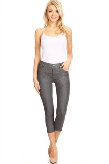 Women's Classic Solid Capri Jeggings (Medium only) style 6