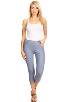 Women's Classic Solid Capri Jeggings (Medium only) style 4