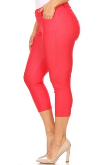 Women's Classic Solid Capri Jeggings (XL only) style 2