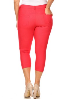 Women's Classic Solid Capri Jeggings (XL only) style 3