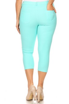 Women's Classic Solid Capri Jeggings (XXL only) style 2