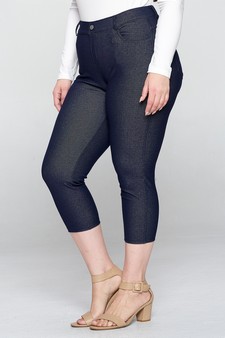 Women's Classic Solid Capri Jeggings (XXXL only) style 2