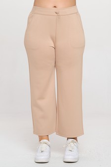 Women's High Rise Cropped Straight Leg Pants - Plus Size style 2