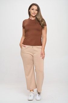 Women's High Rise Cropped Straight Leg Pants - Plus Size style 6