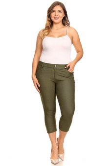 Women's Classic Solid Capri Jeggings (XL only) style 4