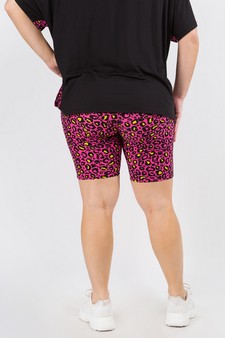 Women's Contrasting Leopard Printed Loungewear Shorts style 3