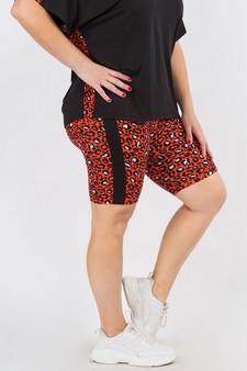 Women's Contrasting Leopard Printed Loungewear Shorts style 2