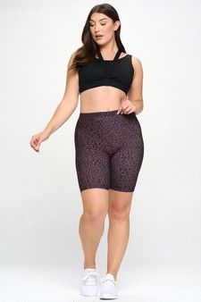 Women’s Purple Diva Leopard Print Biker Shorts style 4
