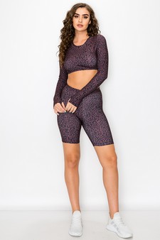 Women’s Purple Diva Leopard Print Biker Shorts style 5