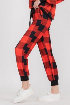 Women’s Decked Out In Plaid Christmas Loungewear Joggers style 2