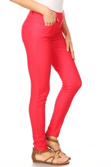 Women's Classic Solid Skinny Jeggings (Large only) style 2