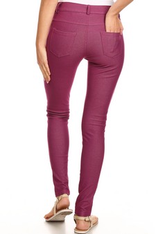 Women's Classic Solid Skinny Jeggings (Large only) style 3