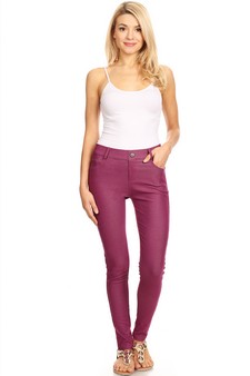 Women's Classic Solid Skinny Jeggings (Large only) style 6